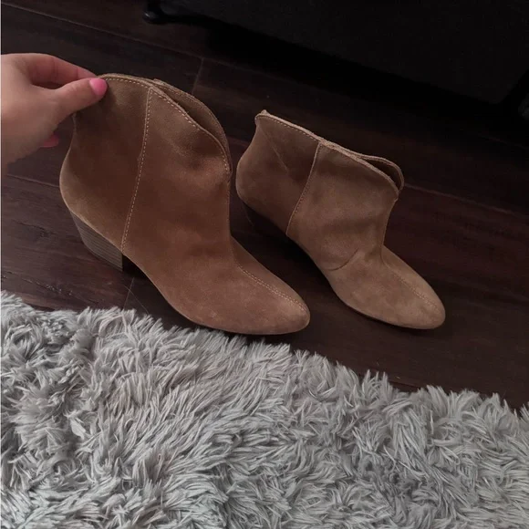 Tan Suede Ankle Boots - Picture 1 of 2